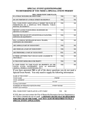 Huntsville Special Event Permit Application