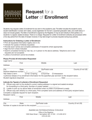 Letter of Enrollment - w2 aic