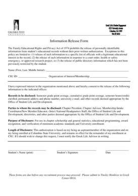 Information Release Form