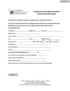 Lansing Community College Contact Information Update
