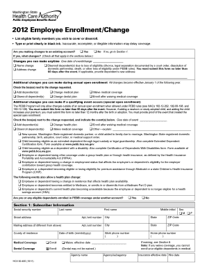 2012 Employee Enrollment/Change Form