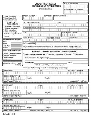 Employee Health Insurance Enrollment Form