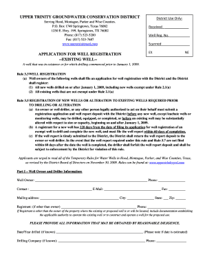 Texas Well Registration Application