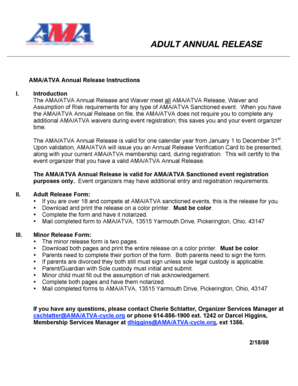 AMA/ATVA Adult Annual Release and Waiver