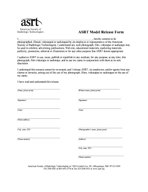 ASRT Model Release Form