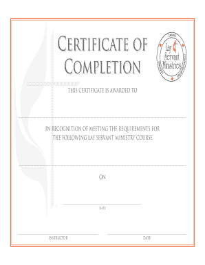 Certificate of Completion