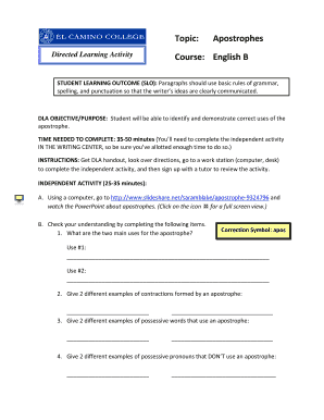Apostrophe Learning Activity