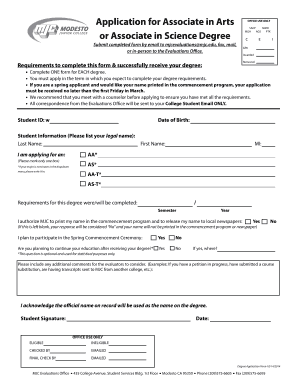 Associate Degree Application Form