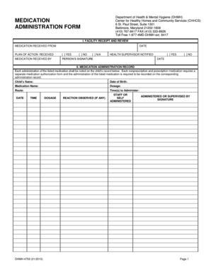 Medication Administration Form