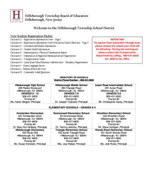 New Student Registration Packet