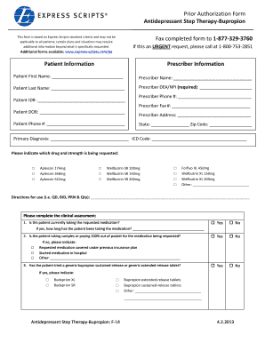 Antidepressant Step Therapy Prior Authorization Form