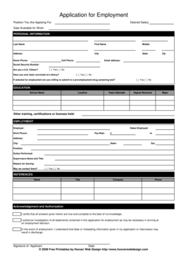 Employment Application Form