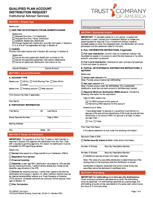 Qualified Plan Account Distribution Request