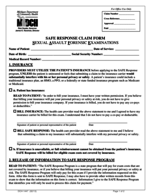 SAFE Response Claim Form