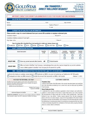 IRA Direct Rollover Request Form