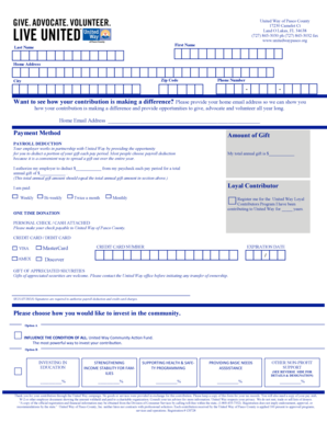 United Way Donation Form