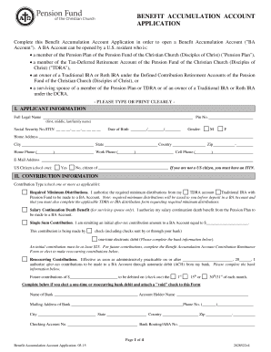 Benefit Accumulation Account Application