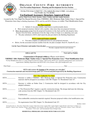 Orange County Fire Authority Un-Enclosed Accessory Structure Approval