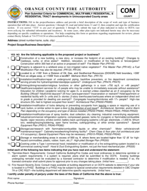 Orange County Fire Authority Plan Submittal Criteria