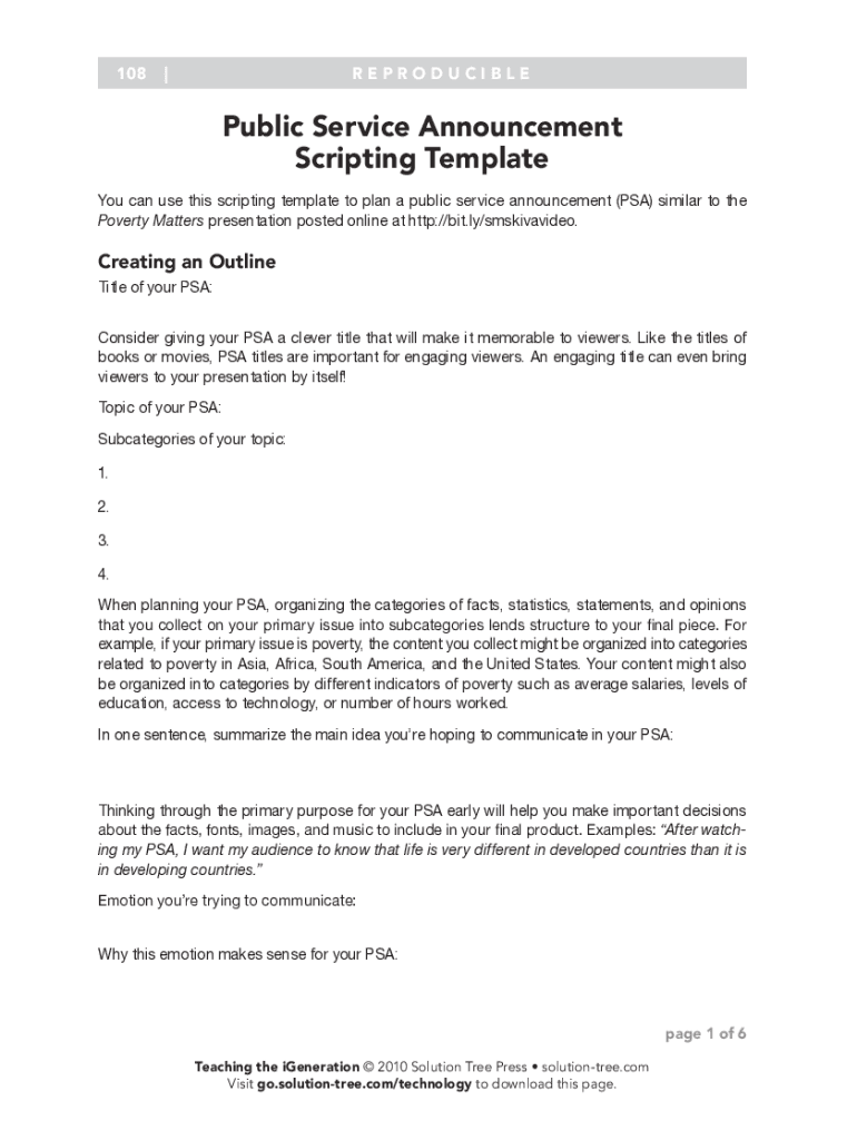 Psa Template Pdf Fill Online Printable Fillable Blank PdfFiller