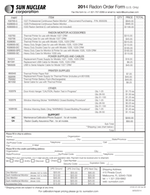 Radon Order Form