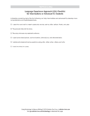 LEA Checklist for EL Students