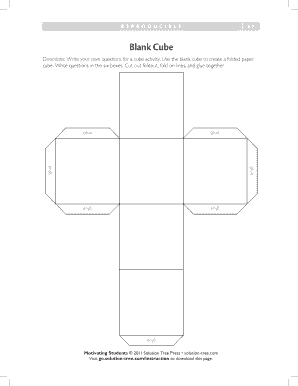 Blank Cube Activity Template