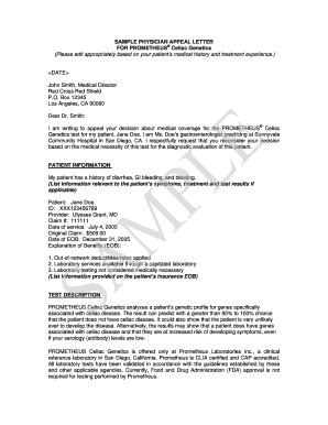 Physician Appeal Letter for Celiac Genetics Test
