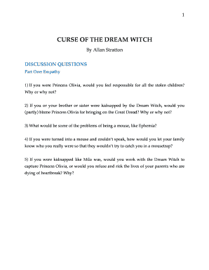 Curse of the Dream Witch Discussion Guide