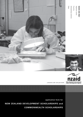 New Zealand Development Scholarships Application Form