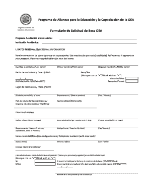 Formulario de Solicitud de Beca OEA