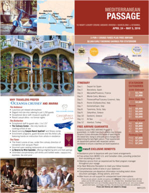 Mediterranean Passage Cruise Pre-Registration Form