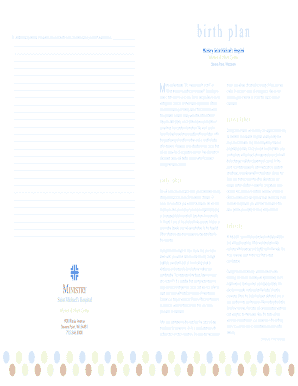 Birth Plan Form