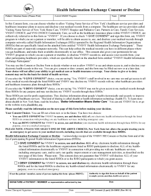 Health Information Exchange Consent Form