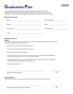 Indiana Graduation Plan Form