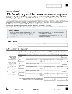 Premiere Select IRA Beneficiary Designation Form