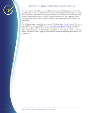 Expedited Permit Process for PV Systems
