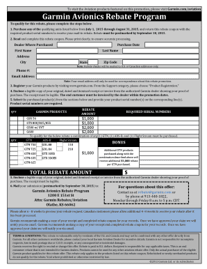 Garmin Avionics Rebate Program