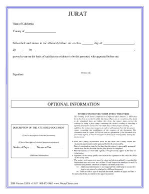California Jurat Form