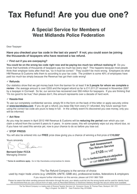 UK Tax Refund Claim Form