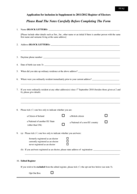 Ireland RFA2 Form