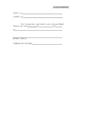 Notary Acknowledgment Form