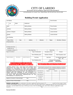 City of Laredo Building Permit Application