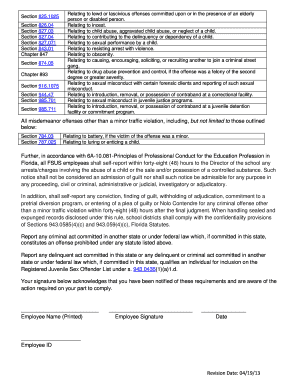 Florida State University Employee Criminal Offense Notification