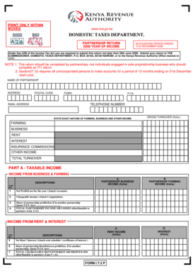 Kenya Partnership Tax Return Form