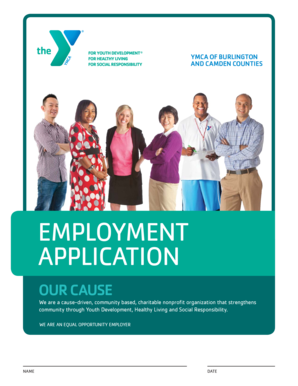 YMCA Summer Camp Employment Application