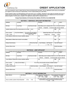 Credit Application for Home Improvement Financing