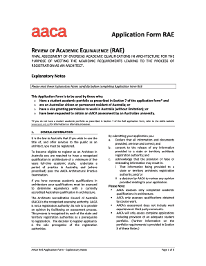 Application Form RAE - Architects Accreditation Council Of Australia