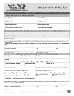 Employment Verification Form