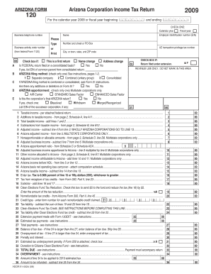 Arizona Form 120 2009
